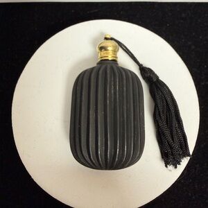 Black and Gold Tone Perfume Bottle (Purse Sized) with Tassel